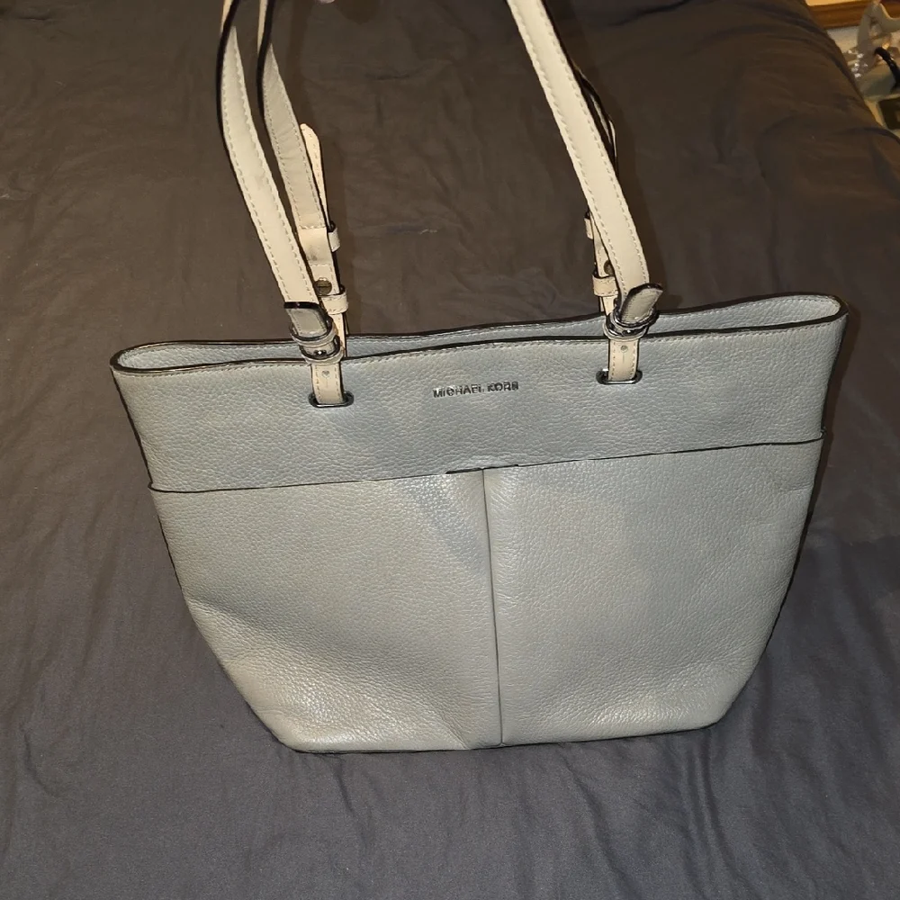 Michael Kors Gray Pebble Leather Tote Bag
